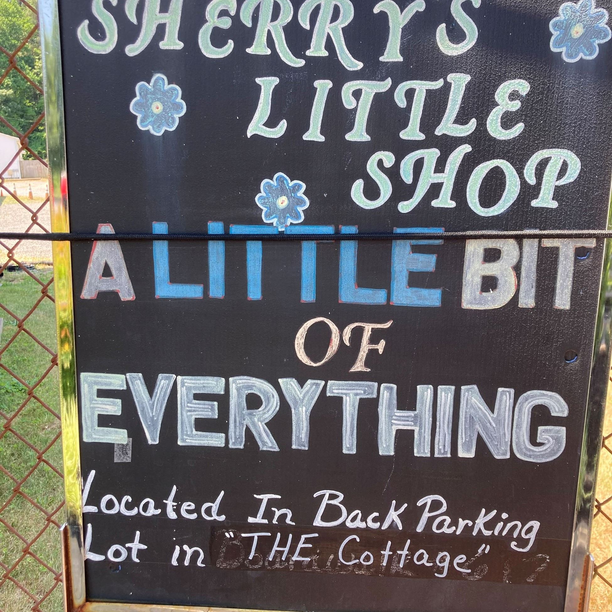 sign for Sherry's Little Shop